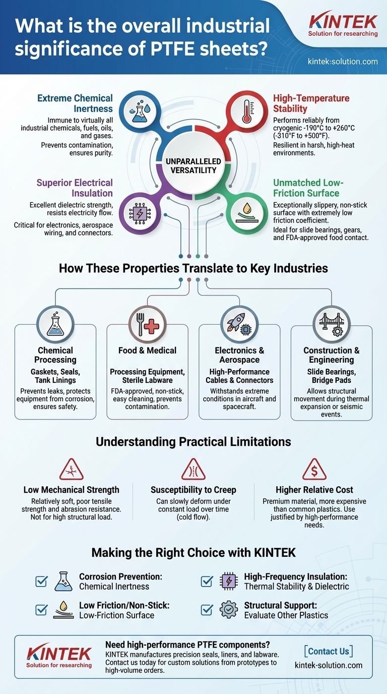 Qual è il significato industriale complessivo dei fogli di PTFE? Risolvi sfide critiche con un materiale versatile Guida Visiva