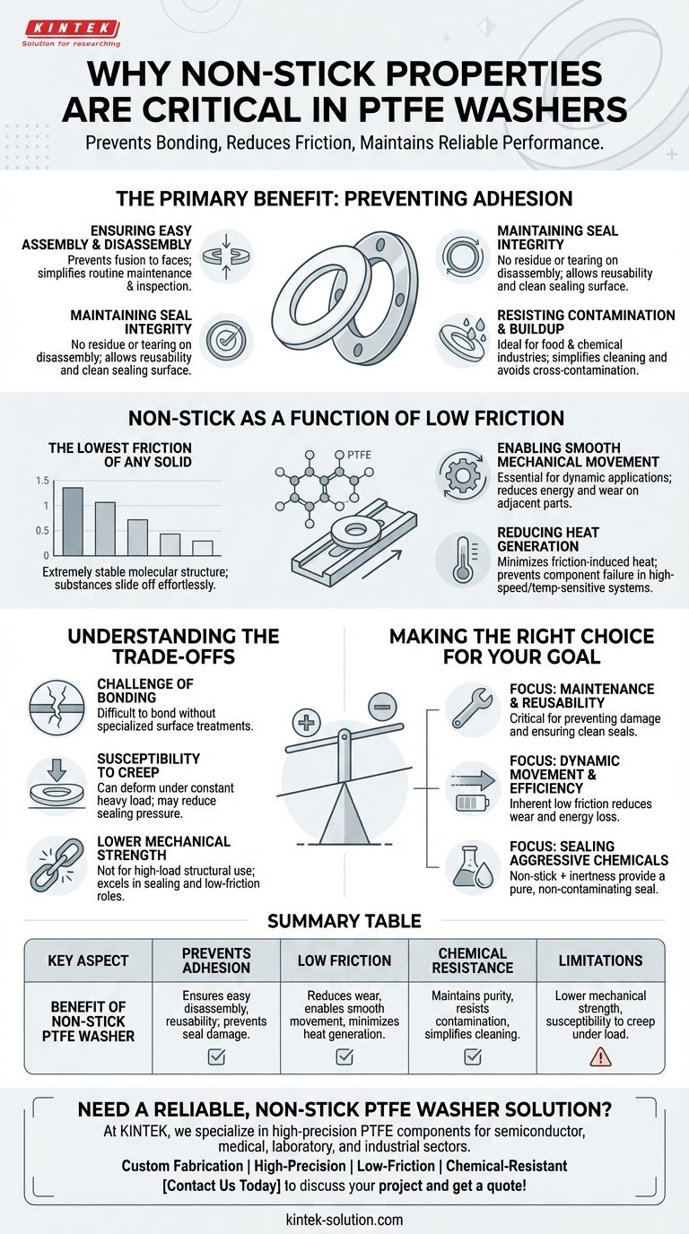 PTFE 와셔에서 비점착성(Non-stick properties)이 중요한 이유는 무엇입니까? 부착 방지 및 신뢰성 보장 시각적 가이드