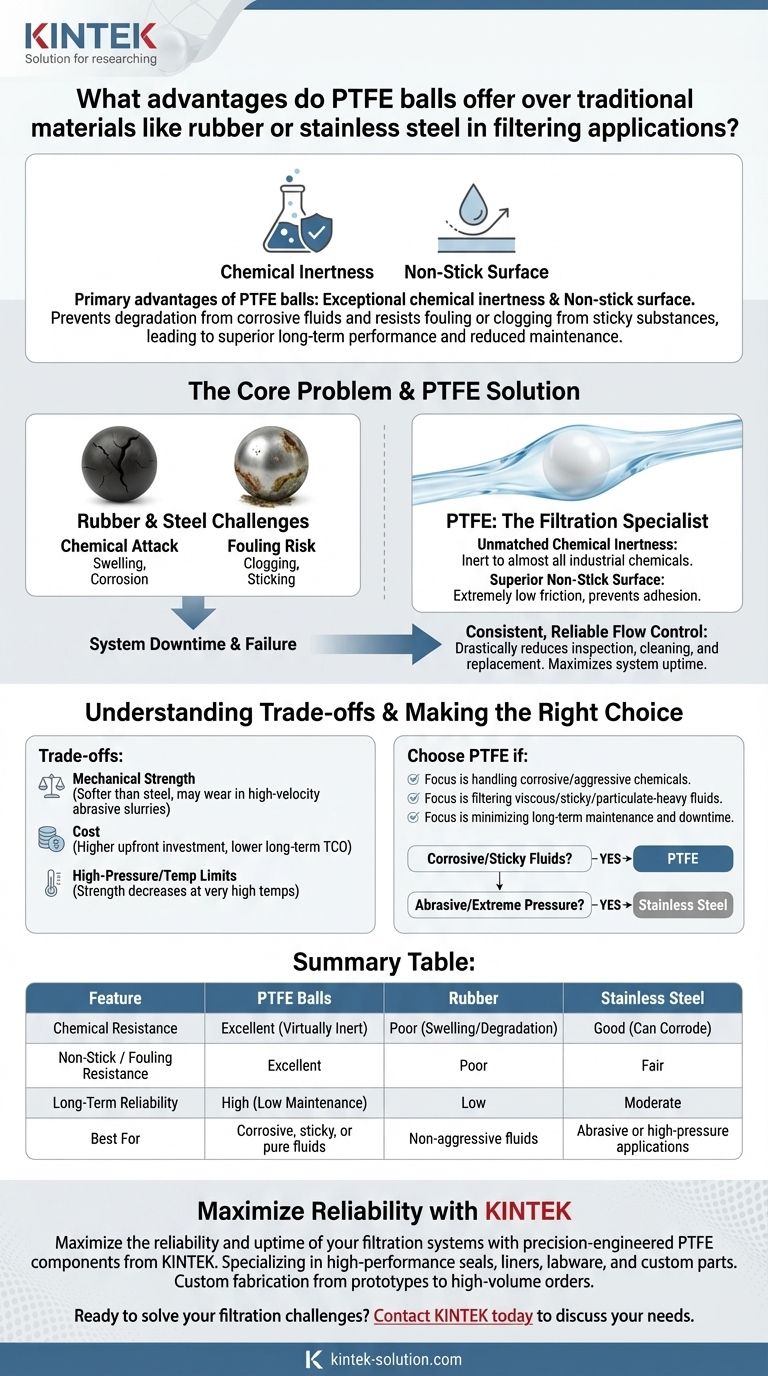 PTFE 볼은 기존 재료에 비해 어떤 장점이 있습니까? 탁월한 내화학성과 논스틱 성능 시각적 가이드