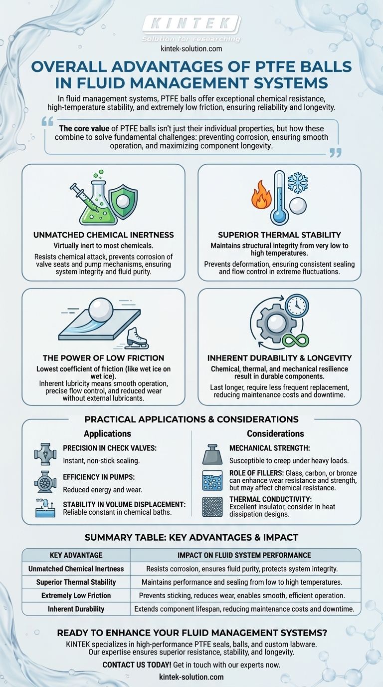 What are the overall advantages of using PTFE balls in fluid management systems? Enhance Reliability & Efficiency Visual Guide