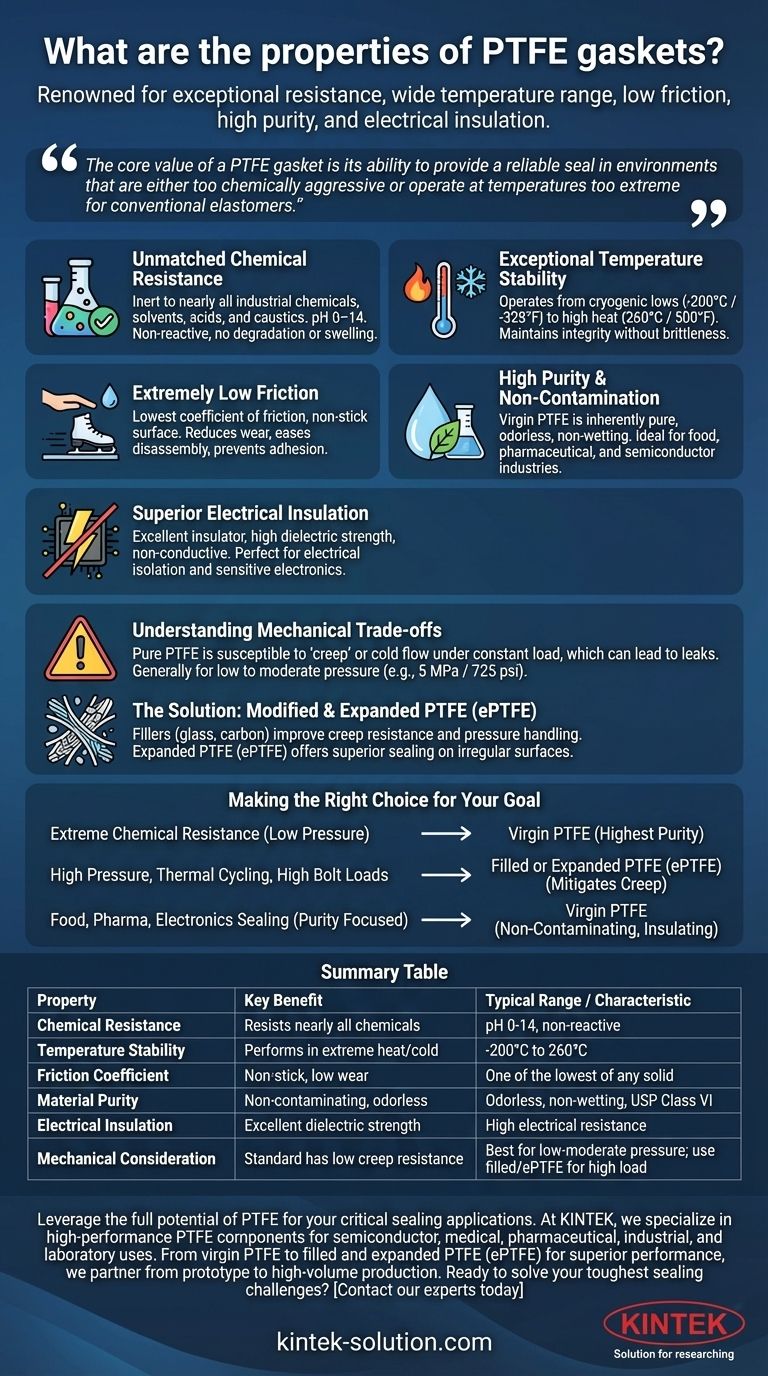 Quais são as propriedades das juntas de PTFE? Desbloqueie uma Vedação Superior para Aplicações Exigentes Guia Visual