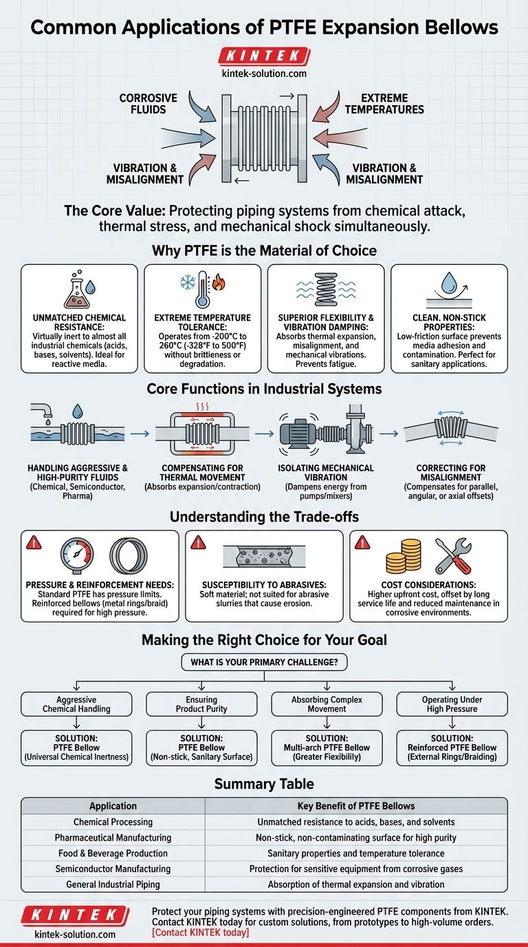 ما هي بعض التطبيقات الشائعة لمنفاخ التمدد المصنوع من PTFE؟ حل تحديات التآكل ودرجة الحرارة والاهتزاز دليل مرئي