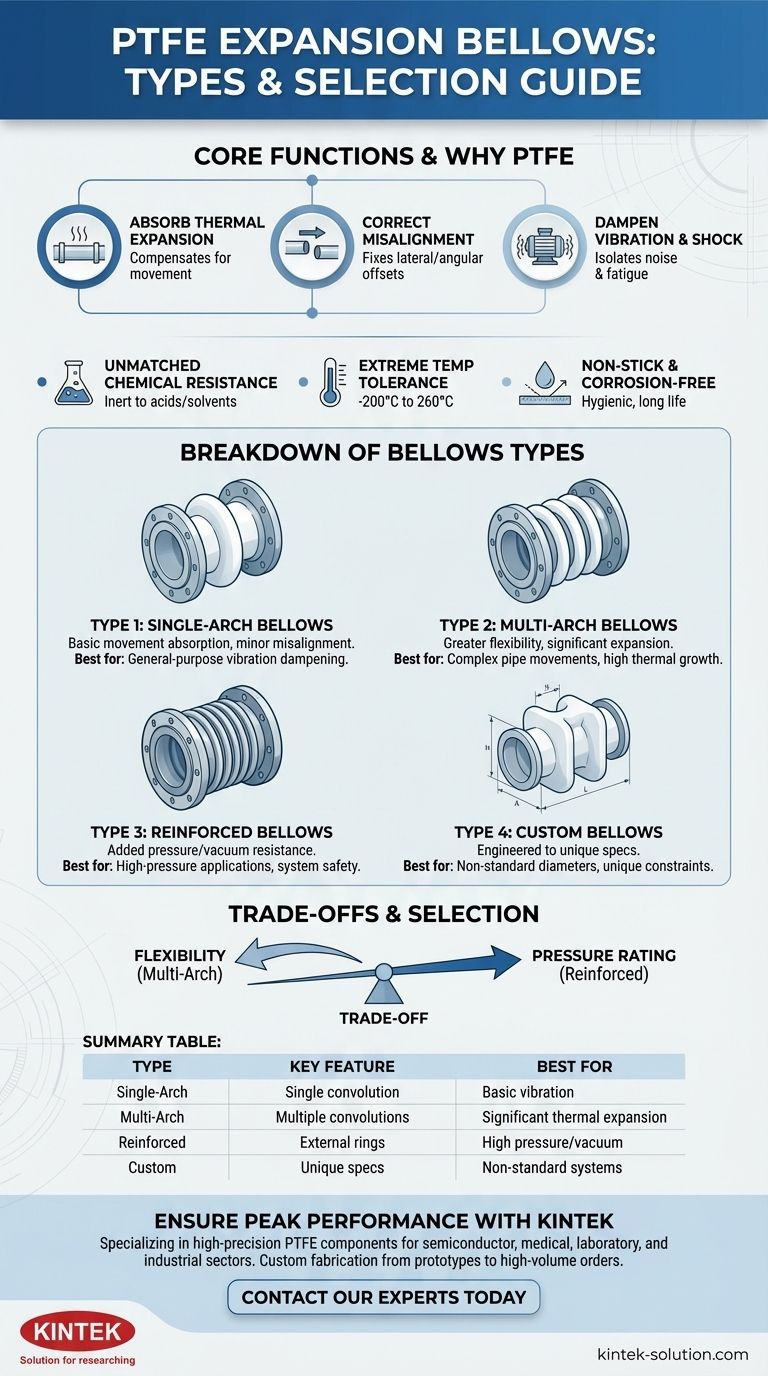 Quels sont les différents types de soufflets de dilatation en PTFE ? Choisissez la bonne conception pour votre système Guide Visuel