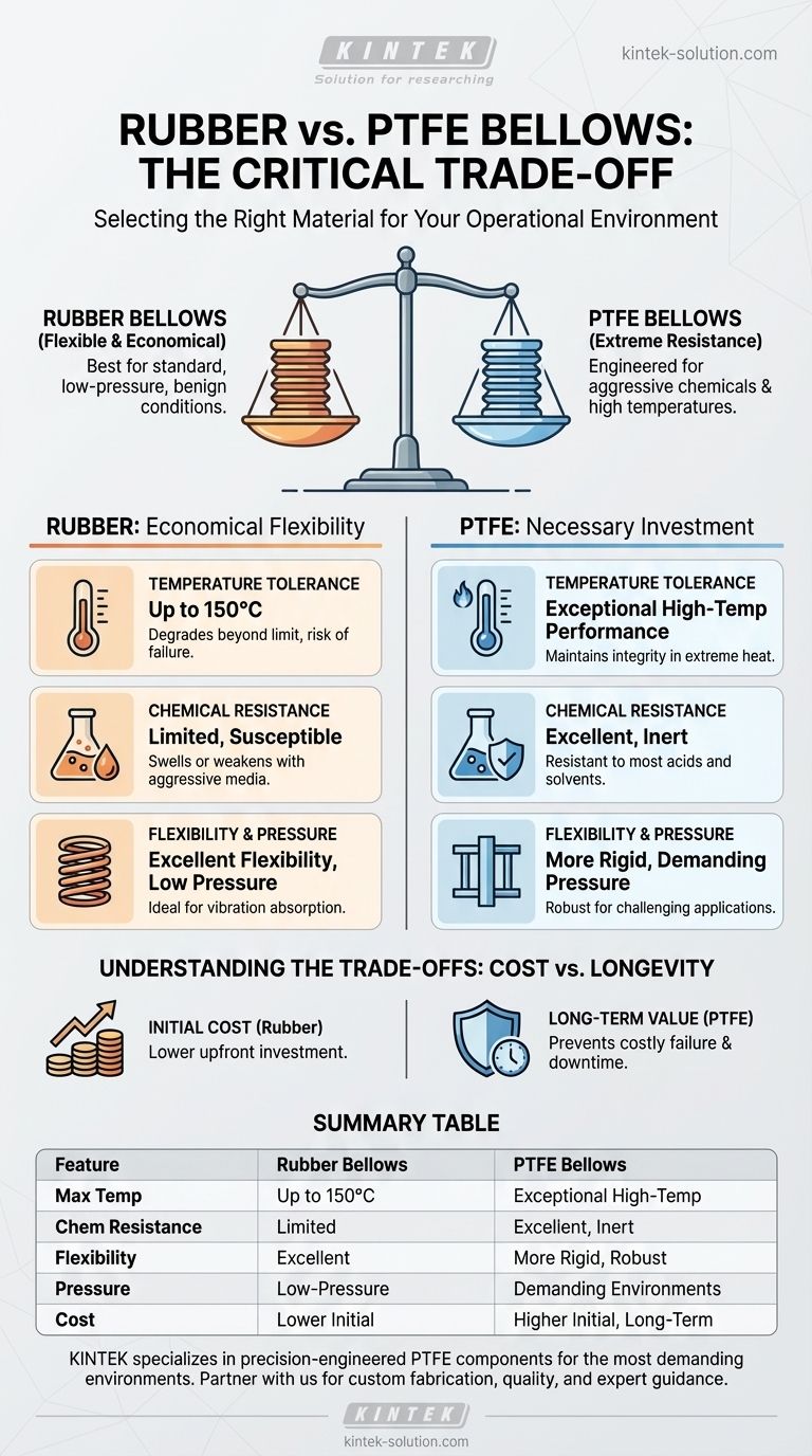 橡胶波纹管与聚四氟乙烯（PTFE）波纹管相比如何？为您的系统选择正确的膨胀节 图解指南