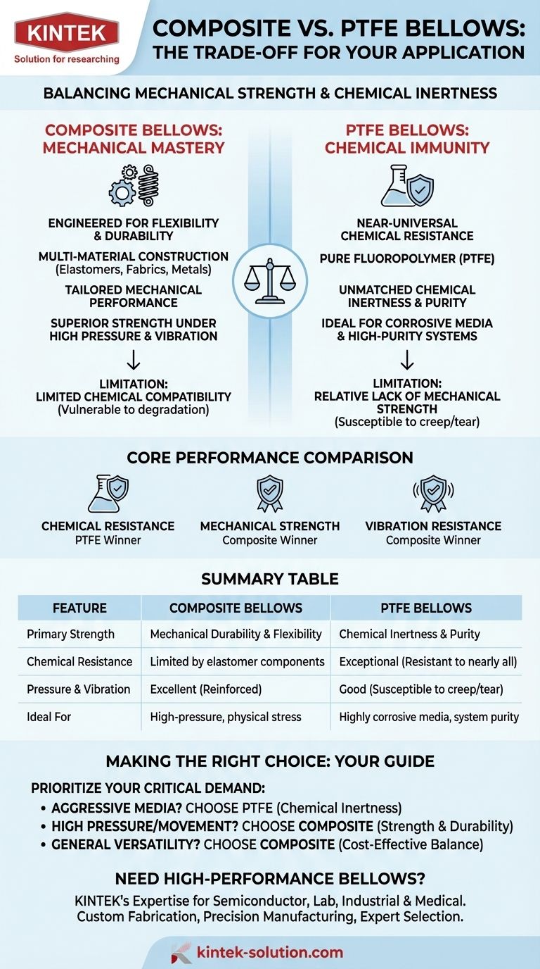 Come si confrontano i soffietti compositi con i soffietti in PTFE? Scegli il soffietto giusto per la tua applicazione Guida Visiva