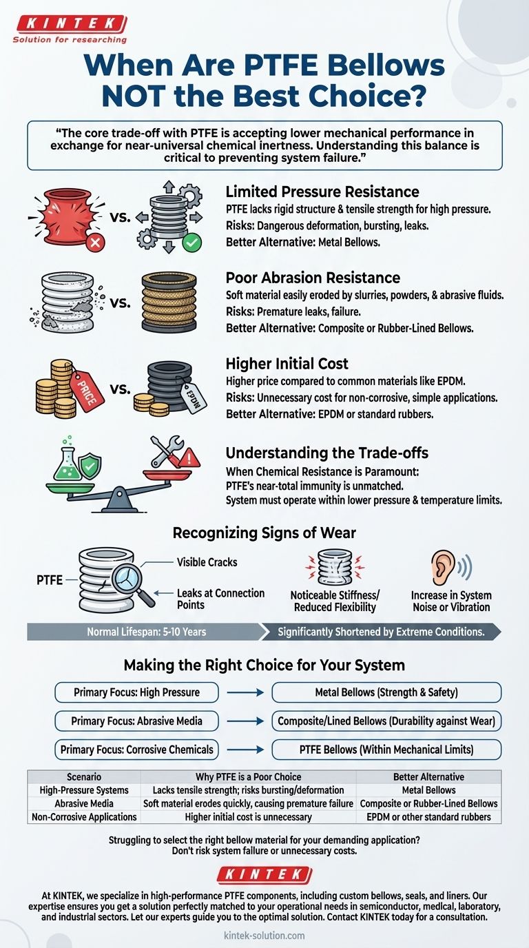¿En qué escenarios no son las juntas de expansión de PTFE la mejor opción? Evite fallas en el sistema comprendiendo los límites del PTFE Guía Visual