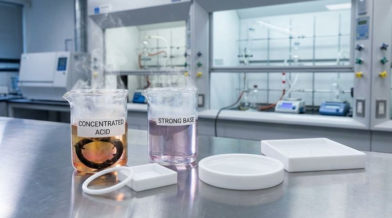 ゴムシールと比較して、PTFEの耐薬品性が優れている点は何ですか?比類なき信頼性の鍵