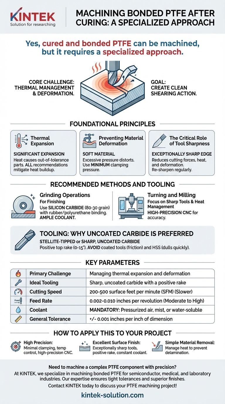How can bonded PTFE be machined after curing? A Guide to Sharp Tools & Thermal Control Visual Guide