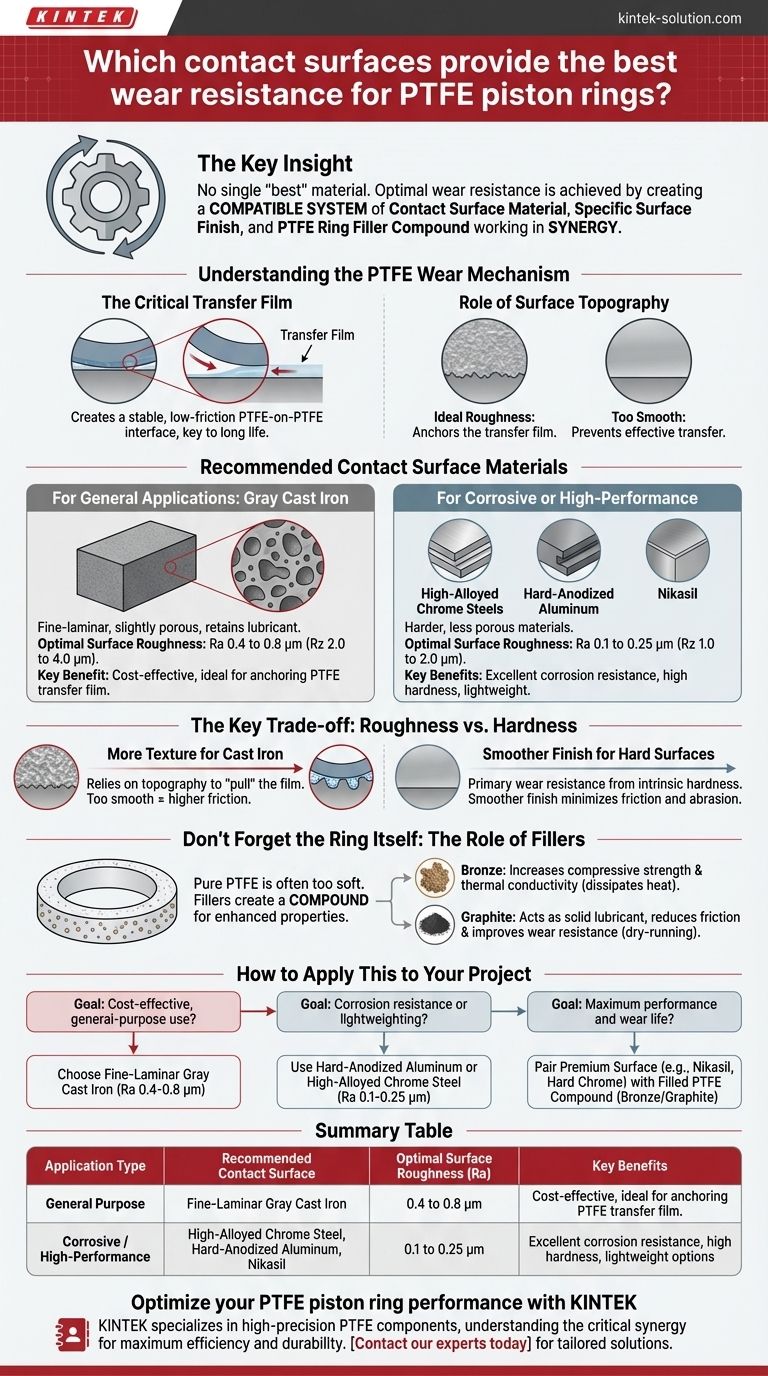 Quais superfícies de contato fornecem a melhor resistência ao desgaste para anéis de pistão de PTFE? Projete um Sistema de Alto Desempenho Guia Visual