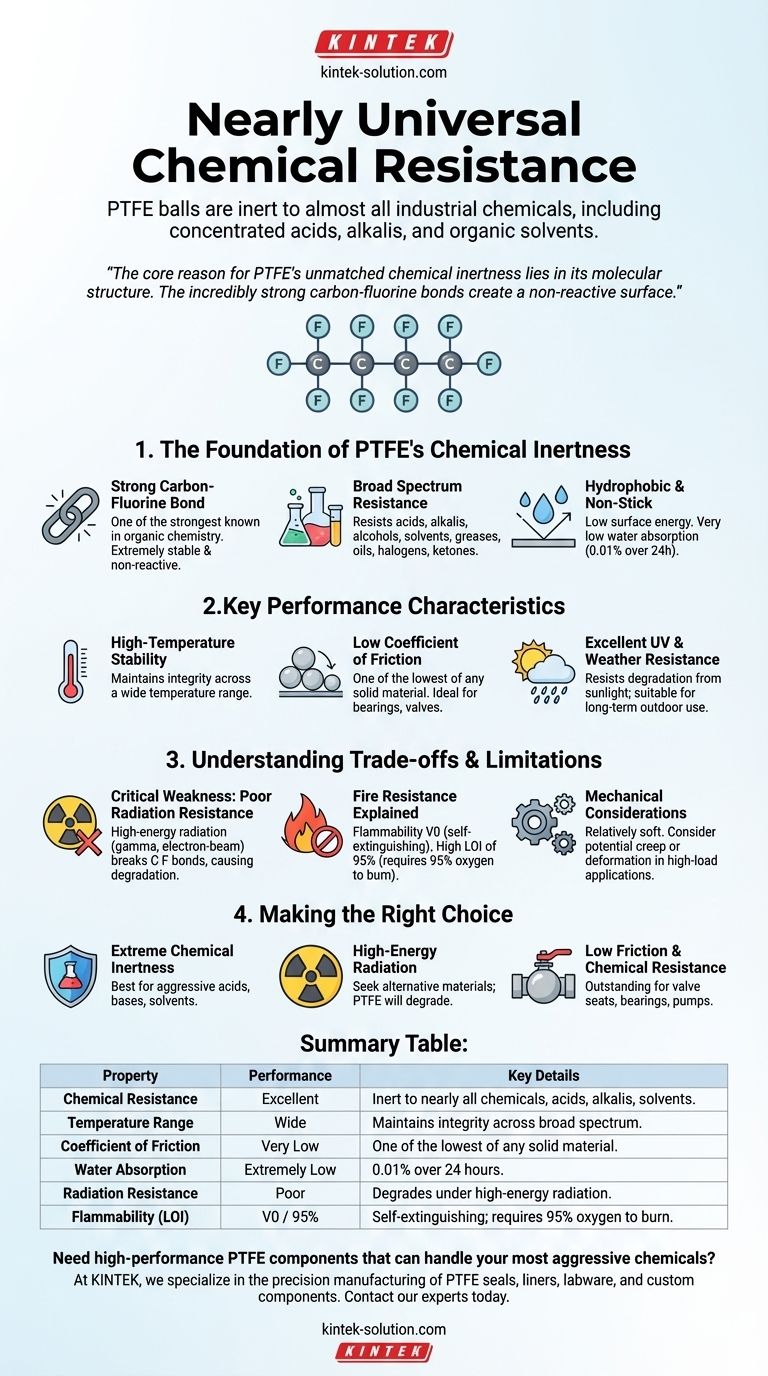 Come si comportano le sfere in PTFE rispetto a vari agenti chimici? Resistenza chimica impareggiabile per ambienti difficili Guida Visiva