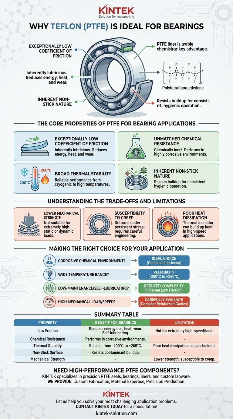 What makes Teflon suitable for use in bearings and similar applications? Discover Its Low-Friction, Chemical-Resistant Advantages Visual Guide