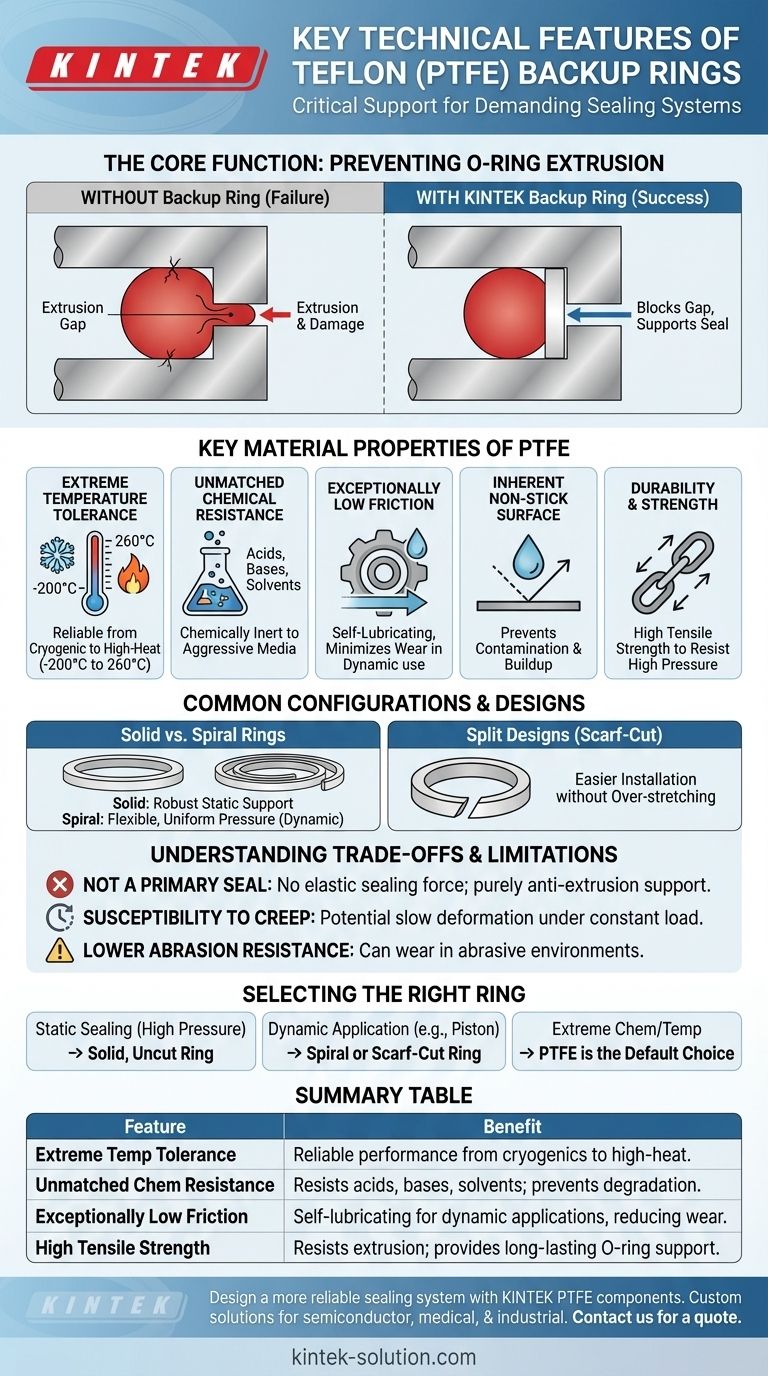 테프론 백업 링의 주요 기술적 특징은 무엇인가요? 고압 씰링을 위한 필수적인 지원 시각적 가이드