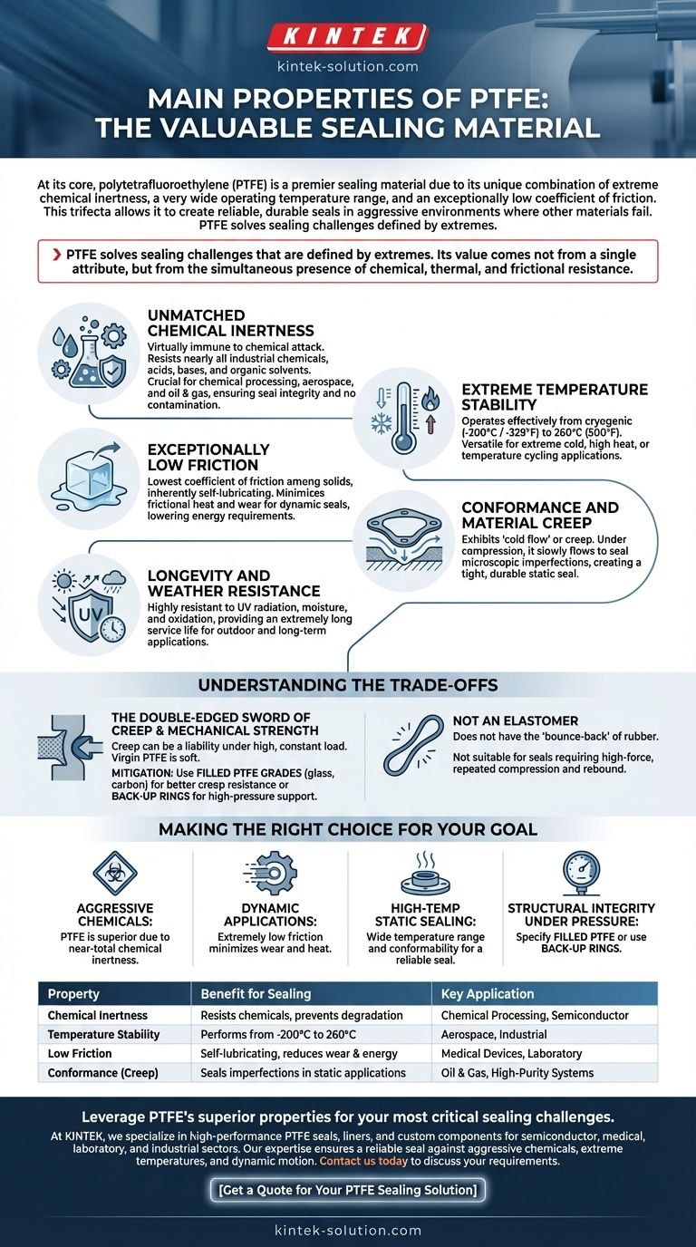 Quali sono le principali proprietà del PTFE che lo rendono prezioso come materiale di tenuta? Scopri la Soluzione di Tenuta Definitiva Guida Visiva