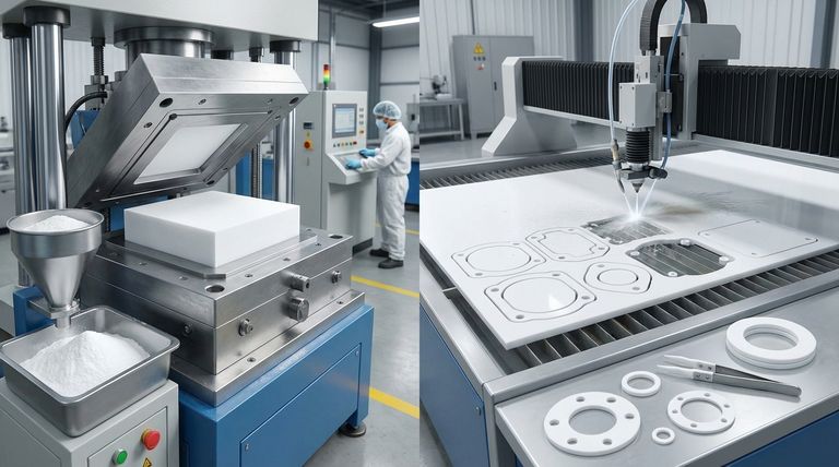 Какие методы производства используются для изготовления прокладок из ПТФЭ? Выберите правильный процесс для идеального уплотнения