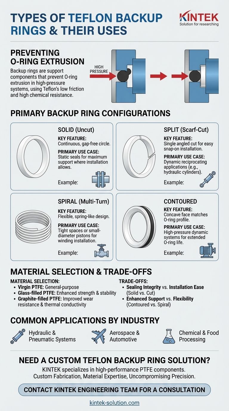 사용 가능한 테프론 백업 링의 종류와 용도는 무엇입니까? 고압 시스템에서 씰 무결성을 보장하십시오. 시각적 가이드
