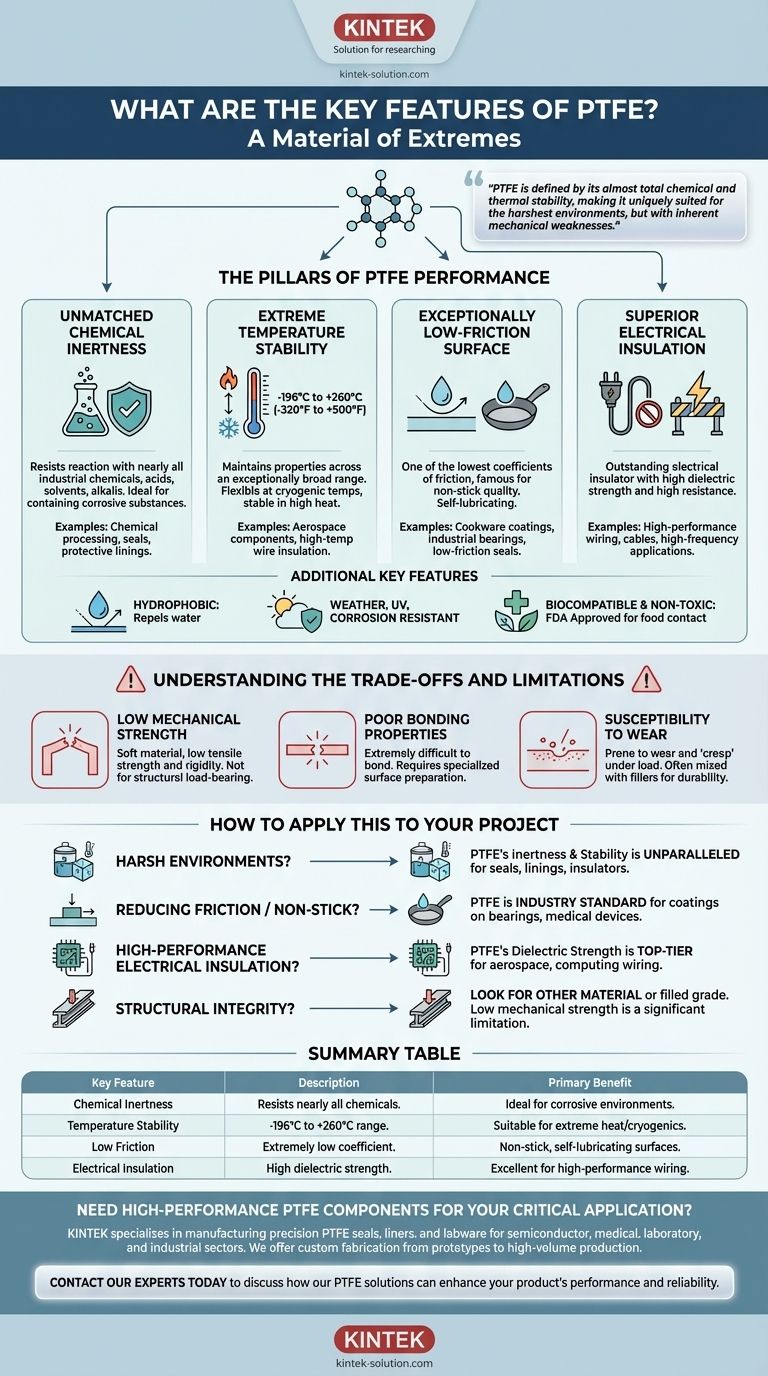 What are the key features of PTFE? Unmatched Chemical & Thermal Stability for Demanding Applications Visual Guide