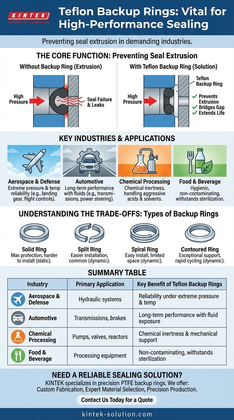 테프론 백업 링은 주로 어떤 산업 분야에서 사용됩니까? 고압 시스템에서 씰 파손 방지 시각적 가이드