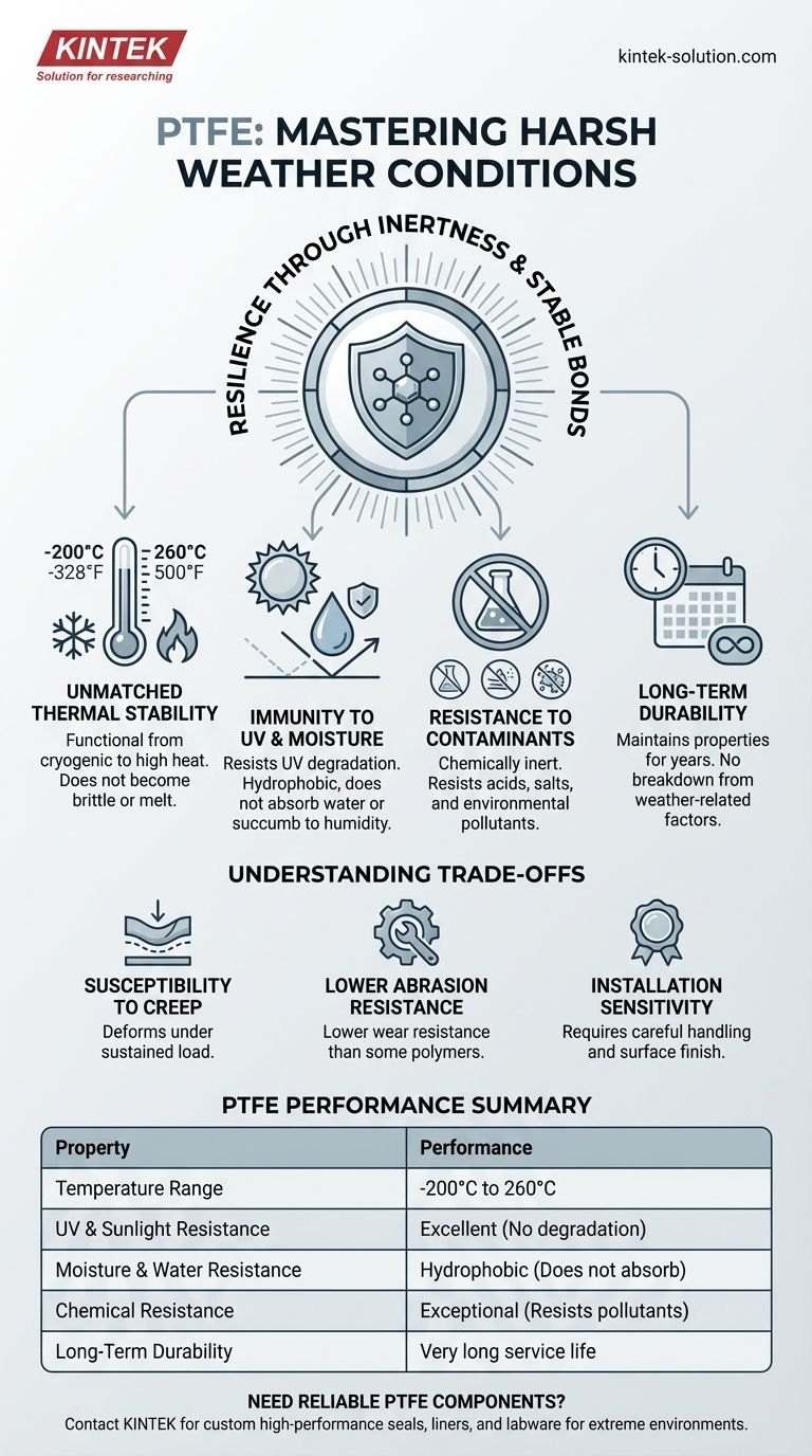 Come si comporta il PTFE in condizioni meteorologiche avverse? Resistenza ineguagliabile per ambienti estremi Guida Visiva