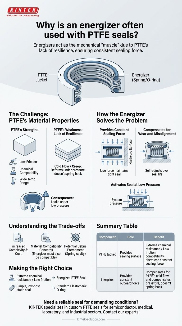 Perché un energizzatore viene spesso utilizzato con le guarnizioni in PTFE? Per superare la mancanza di resilienza del PTFE Guida Visiva