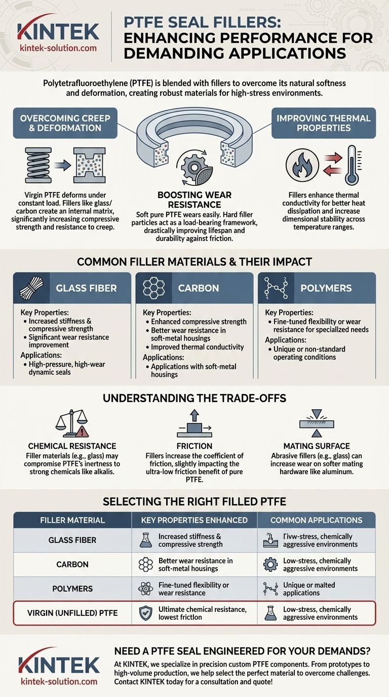 ما هي أنواع الحشوات التي يمكن دمجها في موانع تسرب PTFE؟ عزز الأداء باستخدام حشوات الزجاج والكربون والبوليمر دليل مرئي