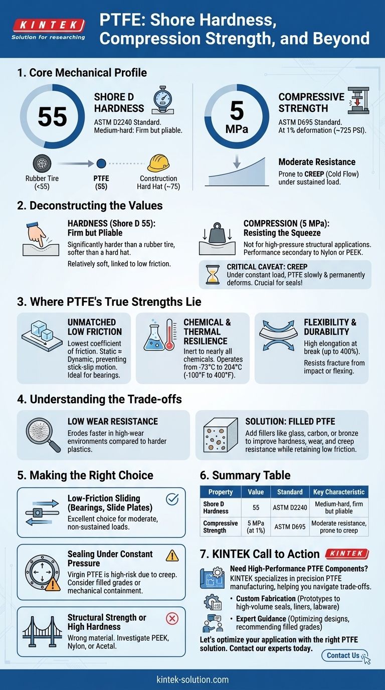 What is the Shore hardness and compression strength of PTFE? A Guide to Its Mechanical Limits Visual Guide