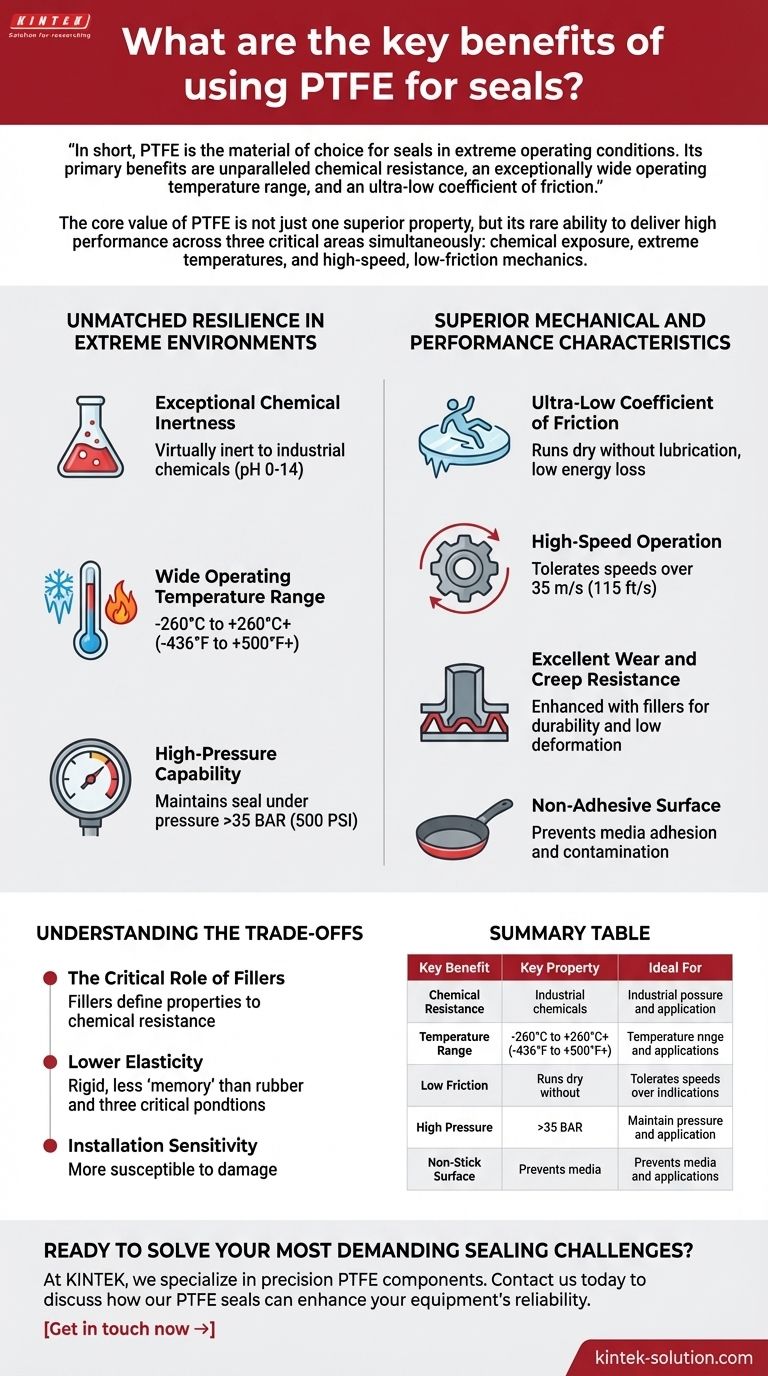 ما هي الفوائد الرئيسية لاستخدام PTFE في الأختام؟ افتح أداءً فائقًا في الظروف القصوى دليل مرئي