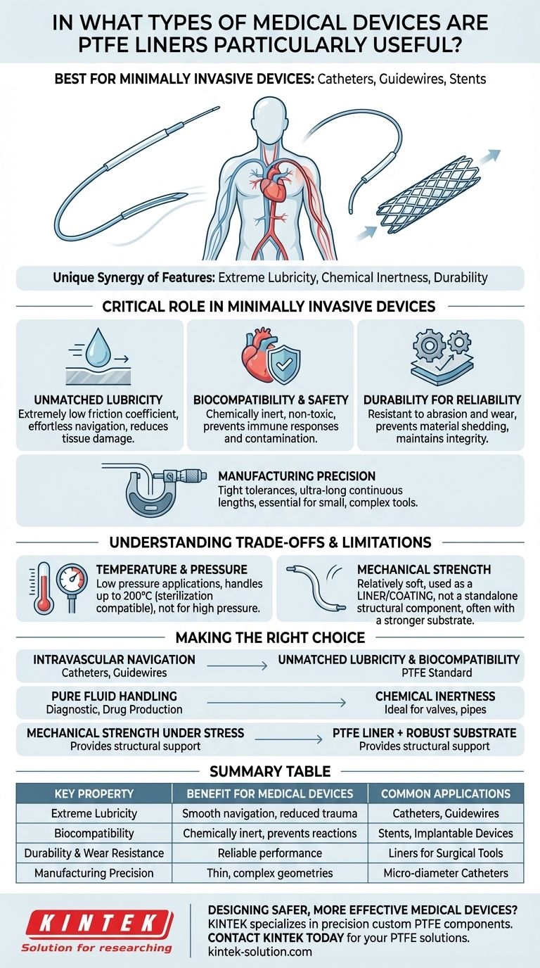 في أي أنواع من الأجهزة الطبية تكون البطانات المصنوعة من PTFE مفيدة بشكل خاص؟ عزز الإجراءات طفيفة التوغل من خلال قابلية التشحيم الفائقة دليل مرئي