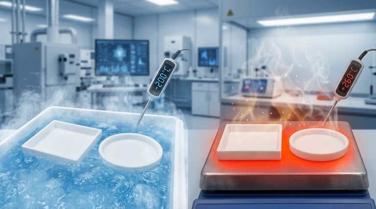 What is the temperature range for PTFE's mechanical stability? From -200°C to +260°C