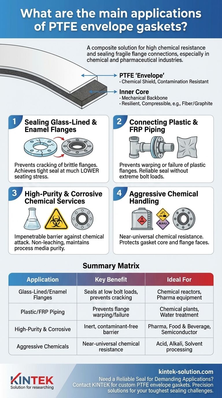 ¿Cuáles son las principales aplicaciones de las juntas de envolvente de PTFE? Sellar bridas frágiles y prevenir la contaminación Guía Visual