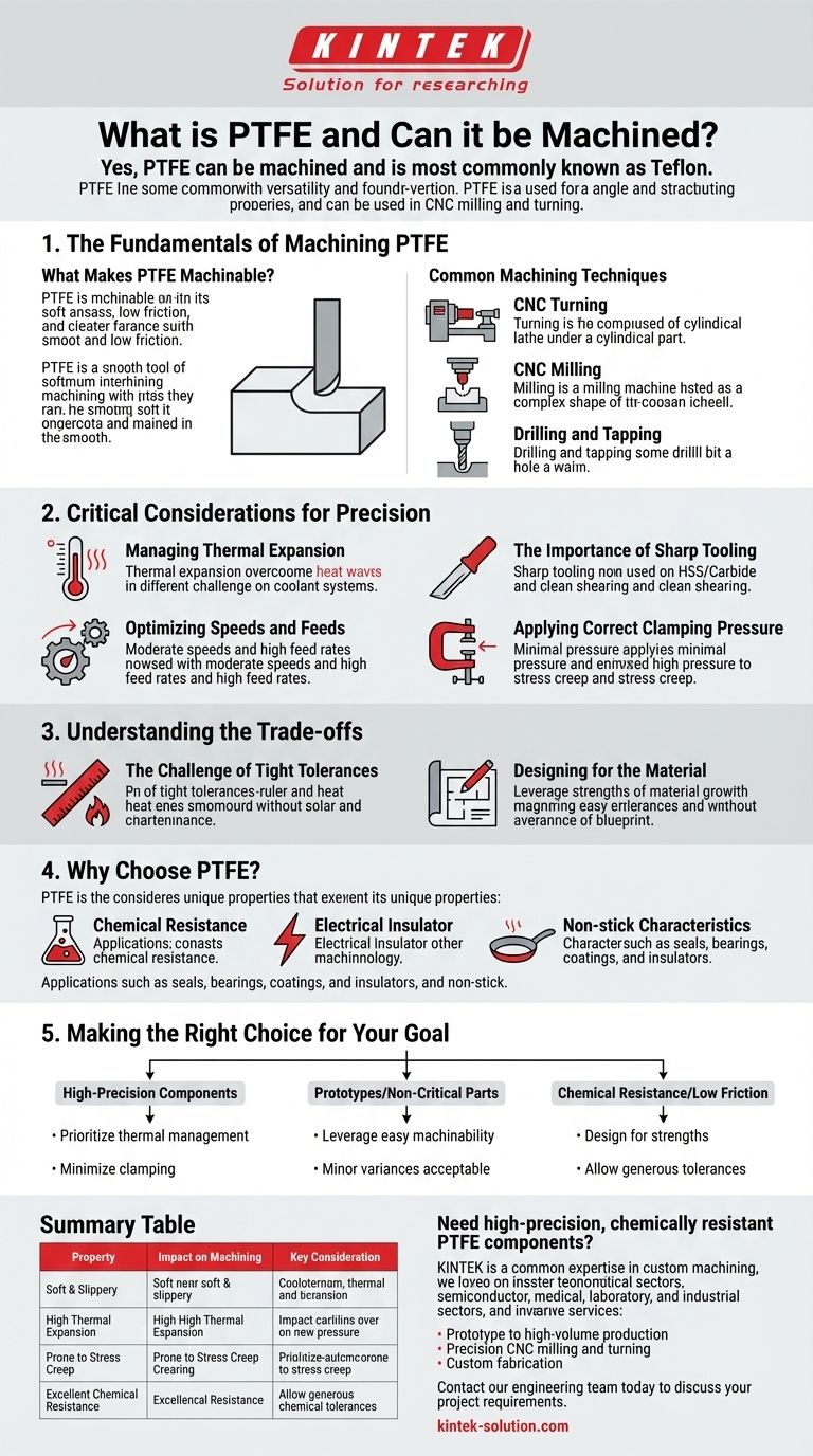 PTFEは一般的に何として知られていますか？また、機械加工は可能ですか？はい、専門的な精度で可能です。 ビジュアルガイド