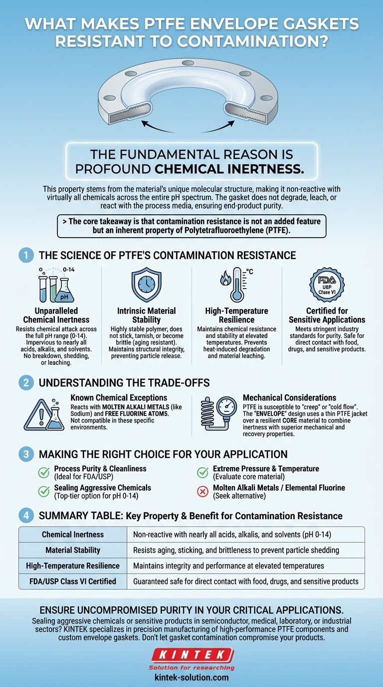 O que torna as juntas de envelope de PTFE resistentes à contaminação? A chave para a pureza do processo e inércia química Guia Visual