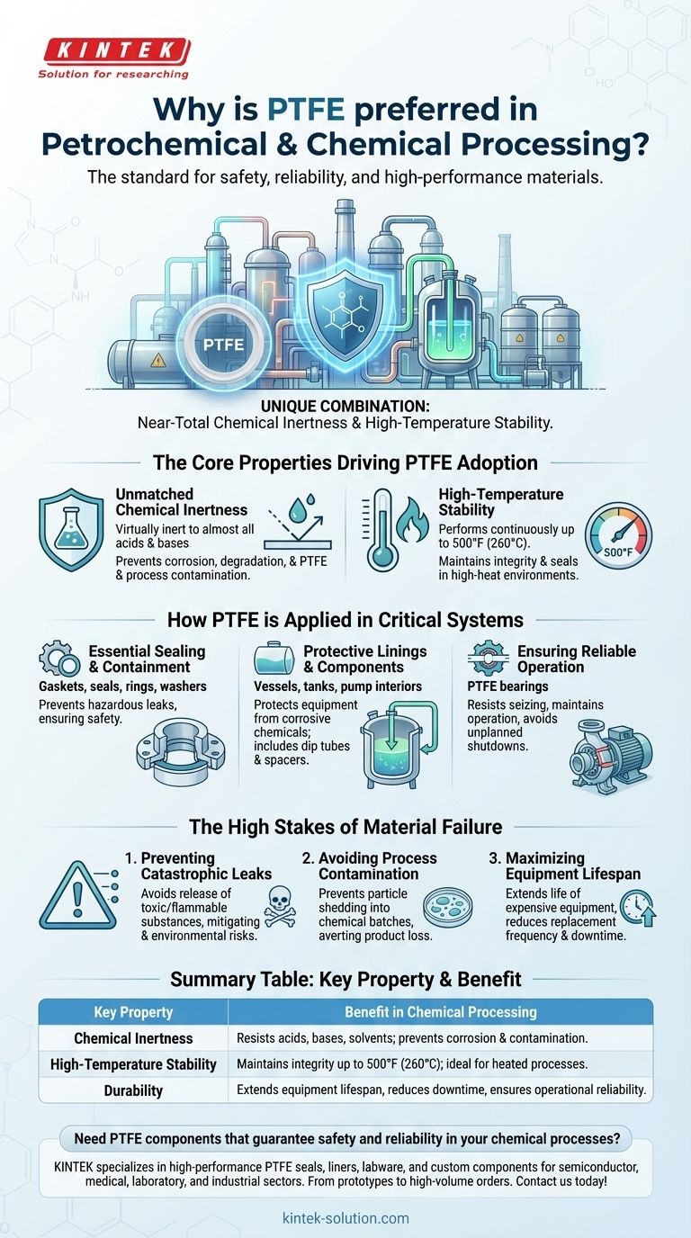 ¿Por qué se prefiere el PTFE en el procesamiento petroquímico y químico? Garantizar la seguridad y la fiabilidad Guía Visual