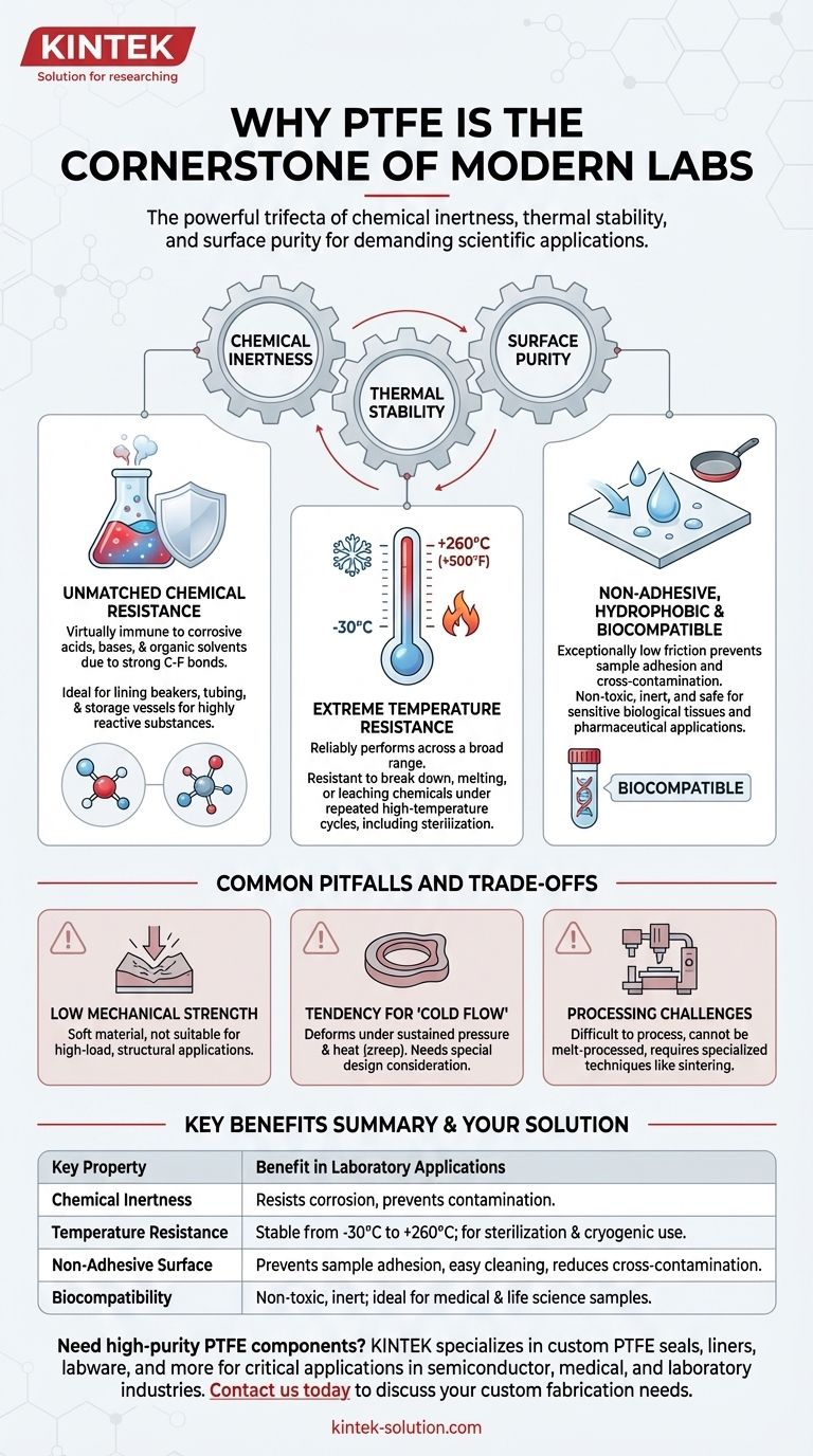 Por que o PTFE é usado em aplicações laboratoriais? Garanta Pureza Química e Confiabilidade Guia Visual