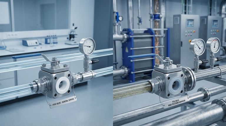 Qual é a diferença entre válvulas de PTFE e válvulas de PFA? Escolha o Fluoropolímero Certo para o Seu Sistema
