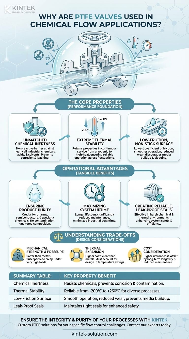 لماذا تُستخدم صمامات PTFE في تطبيقات تدفق المواد الكيميائية؟ لضمان خمول كيميائي ونقاء لا مثيل لهما دليل مرئي