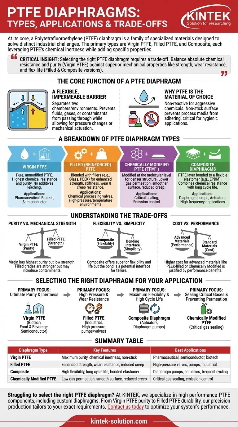 ما هي الأنواع المختلفة لأغشية PTFE وتطبيقاتها؟ قم بتحسين نظام المعالجة الكيميائية الخاص بك دليل مرئي