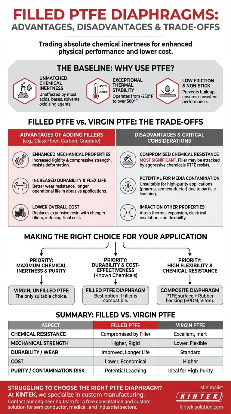 Каковы преимущества и недостатки диафрагм из наполненного ПТФЭ? Повышение долговечности и экономической эффективности Визуальное руководство