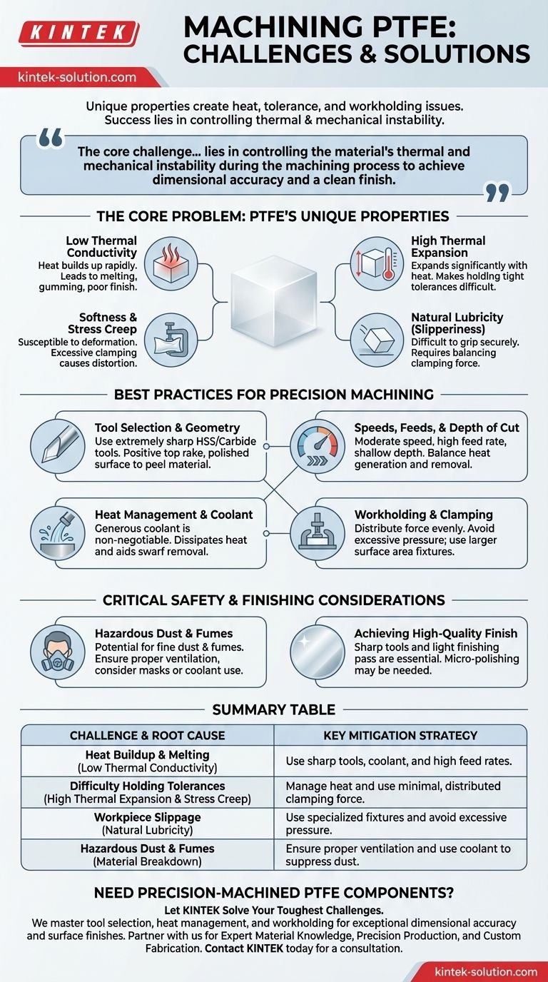 What challenges are associated with machining PTFE? Overcoming Heat, Tolerances, and Safety Visual Guide
