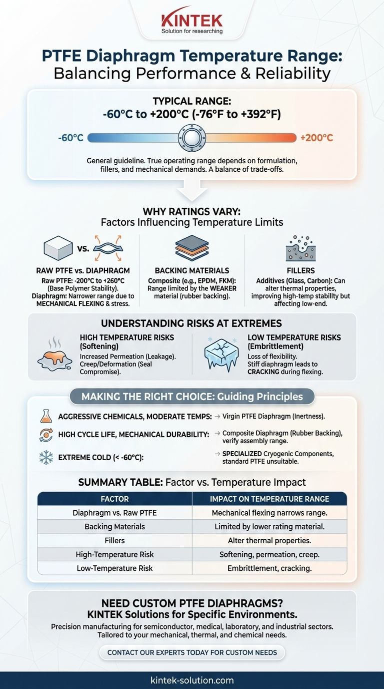 Qual é a faixa de temperatura típica para diafragmas de PTFE? Fatores chave para o desempenho ideal Guia Visual