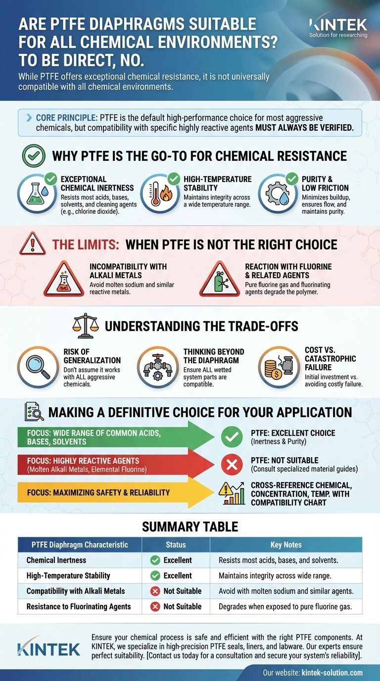 Os diafragmas de PTFE são adequados para todos os ambientes químicos? Os Limites Críticos que Você Precisa Saber Guia Visual