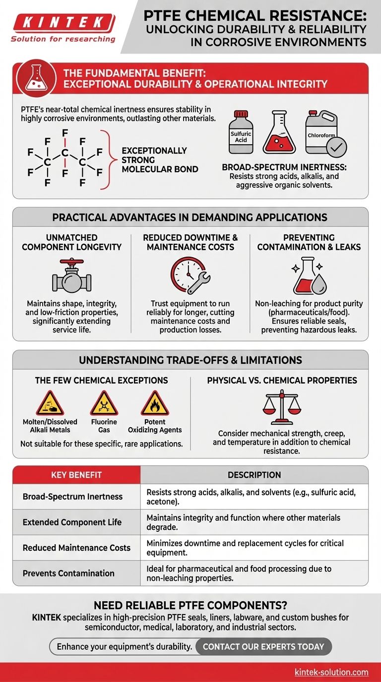 ¿Cómo beneficia la resistencia química de los casquillos de PTFE a sus aplicaciones? Garantizar la longevidad en entornos corrosivos Guía Visual