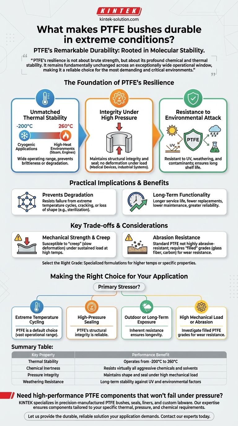 Что обеспечивает долговечность втулок из ПТФЭ в экстремальных условиях? Непревзойденная термическая и химическая стабильность Визуальное руководство