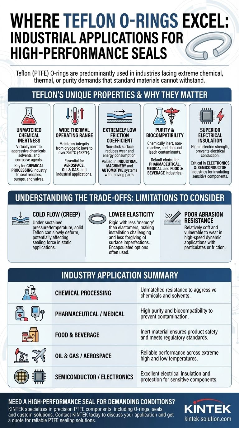 Em que setores os anéis O de Teflon são comumente usados? Soluções de Vedação para Condições Extremas Guia Visual