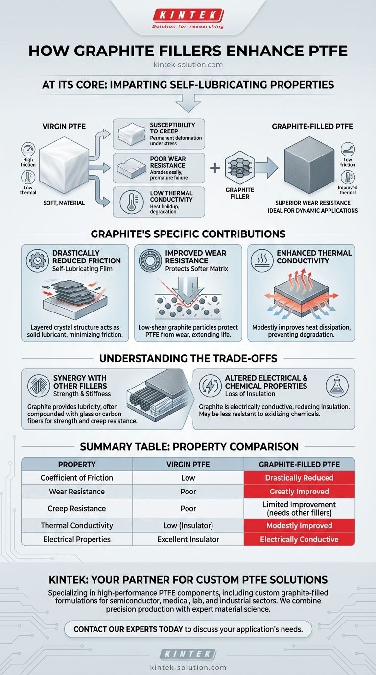 In che modo i riempitivi di grafite migliorano il PTFE? Ottenere una superiore autolubrificazione e resistenza all'usura Guida Visiva