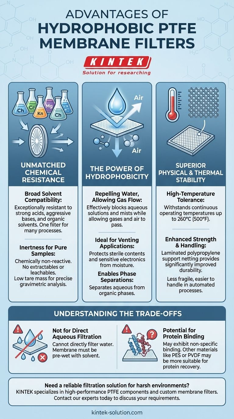 Quais são as vantagens dos filtros de membrana de PTFE hidrofóbicos? Alcance Resistência Química e Pureza Incomparáveis Guia Visual
