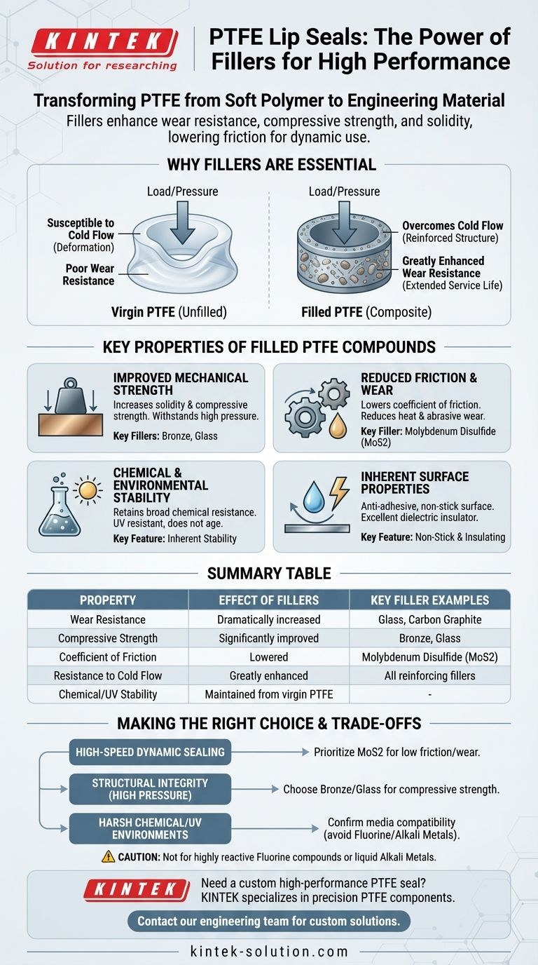 What are the properties of PTFE Lip Seals when blended with fillers? Enhance Performance for Demanding Seals Visual Guide