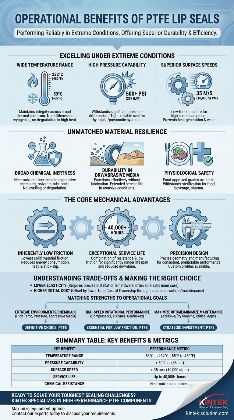 ما هي الفوائد التشغيلية لأختام الشفاه المصنوعة من PTFE؟ افتح آفاق الموثوقية في الظروف القاسية دليل مرئي