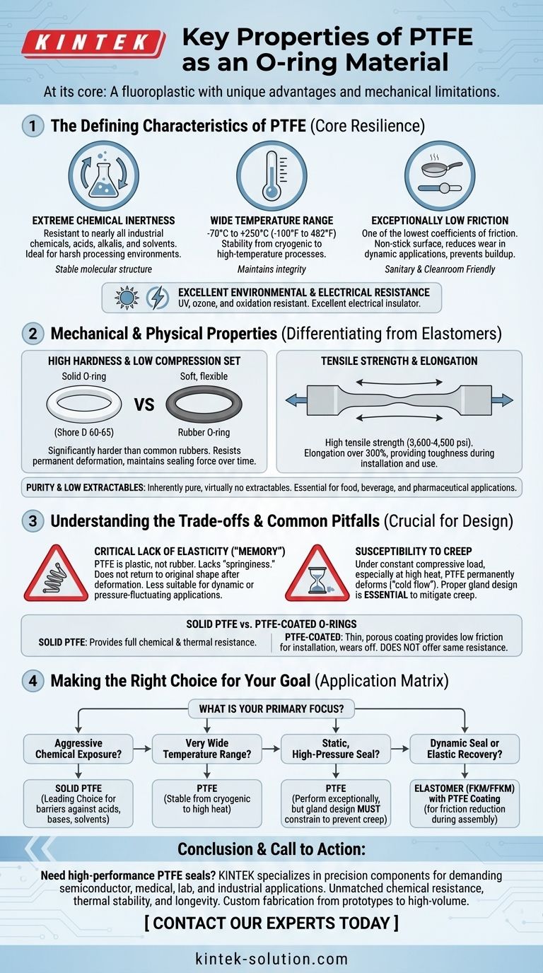 ما هي الخصائص الرئيسية لـ PTFE كمادة لحلقات O؟ تعظيم الأداء في البيئات القاسية دليل مرئي