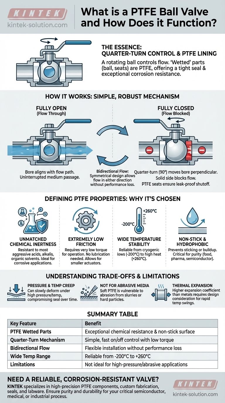 Что такое шаровой кран из ПТФЭ и как он функционирует? Полное руководство по контролю потоков с защитой от коррозии Визуальное руководство