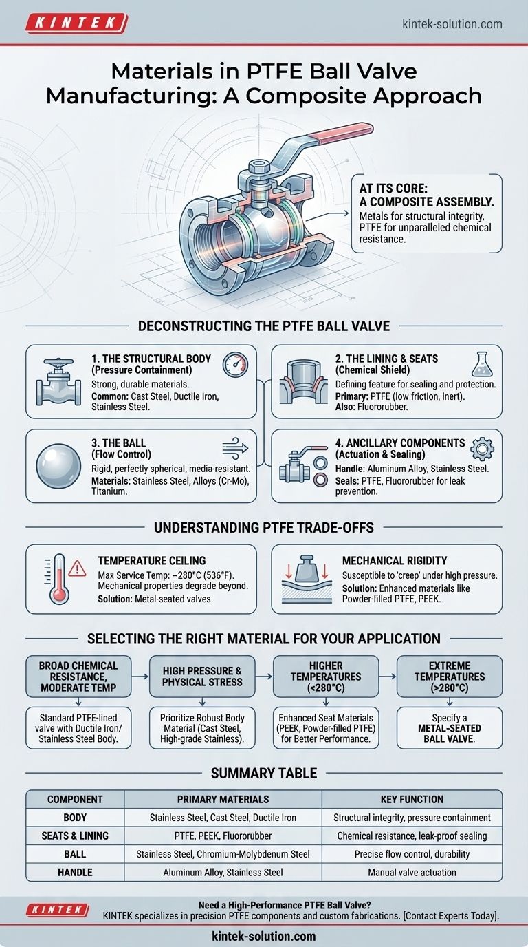 Quali materiali vengono utilizzati nella fabbricazione delle valvole a sfera in PTFE? Ottimizzare per la resistenza chimica e le prestazioni Guida Visiva